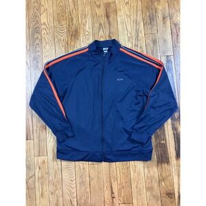 Champion Jacket Full Zip Track Warm Up Athletic Striped Navy Orange‎ Mens L